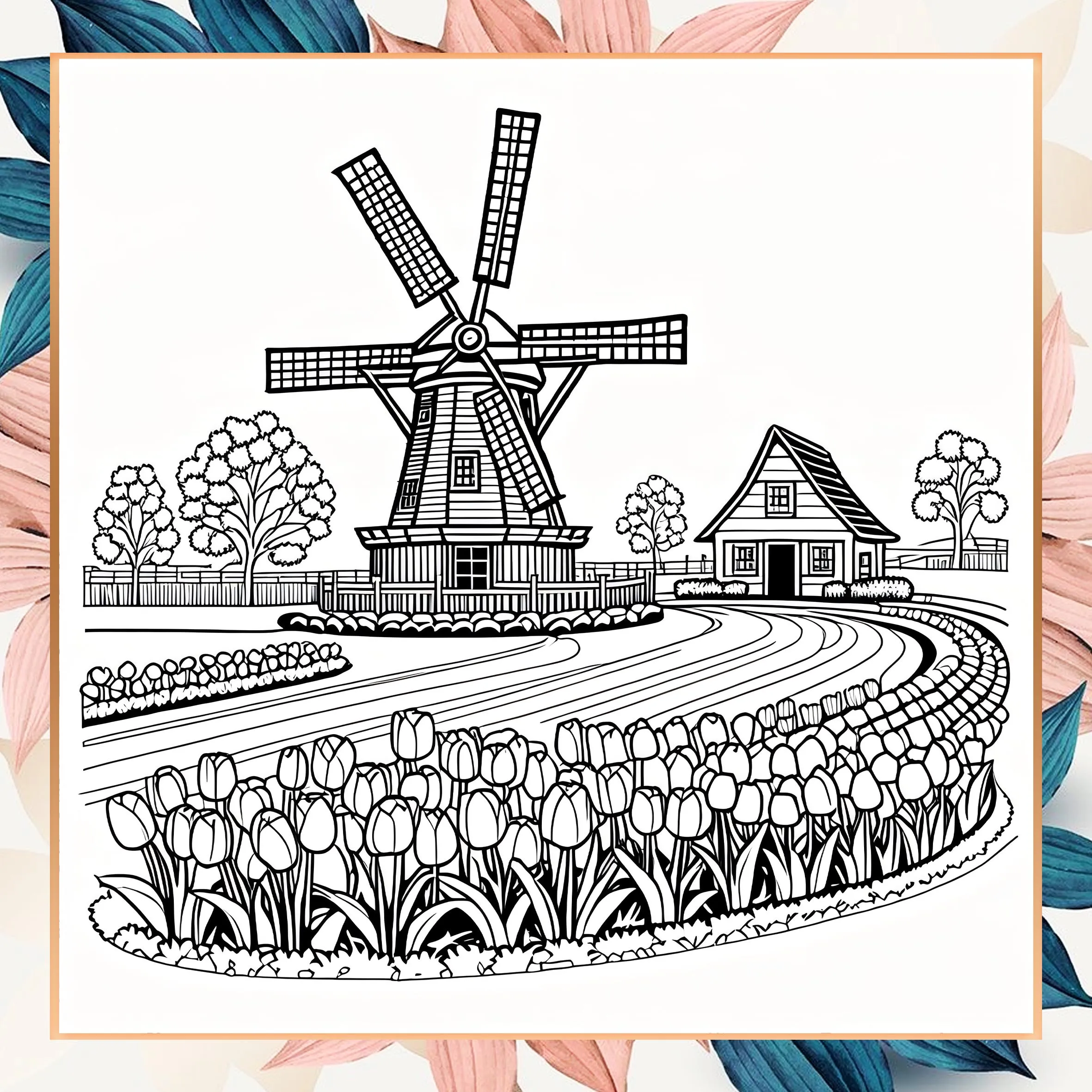 Landscape Architecture Stress-Relief Coloring Book