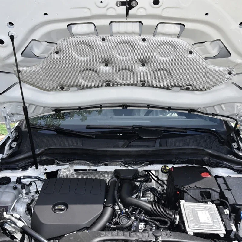 Car Front Engine Hood Insulation Cotton Pad Sound Heat Mat Foam Soundproof Cotton with Buckle for Mercedes-Benz GLA H247