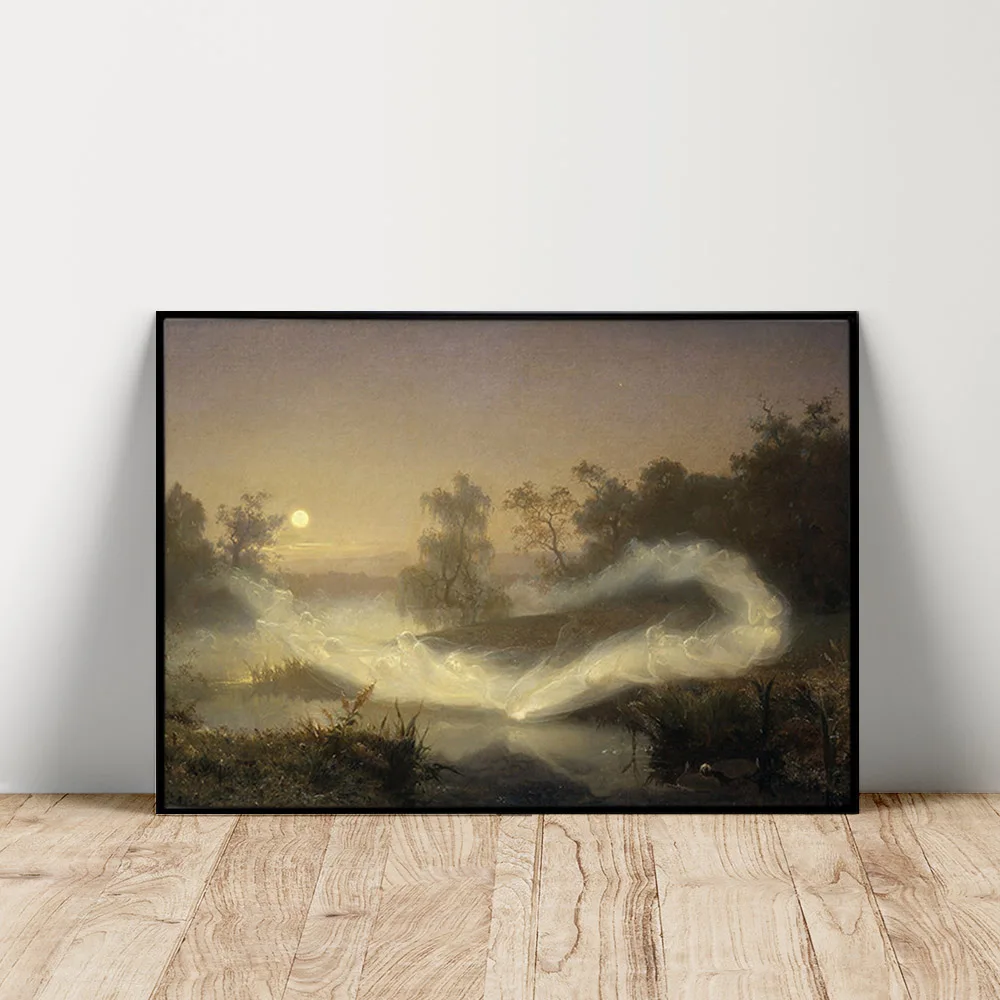 

Johan August Malmstrom Art Print Poster Dancing Fairy Nymph Antique Painting Canvas Wall Picture Decor