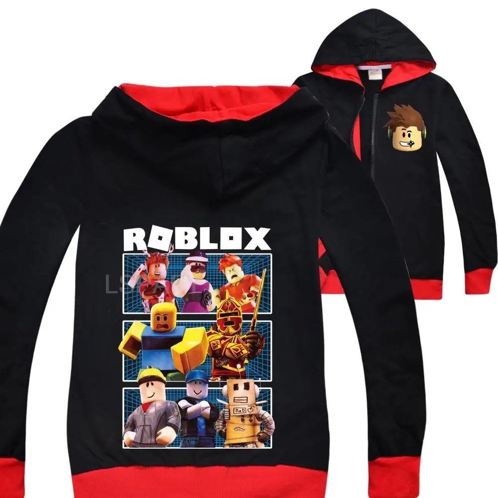 ROBLOX Print Hoodie infantil, camisola com zíper, casaco dos