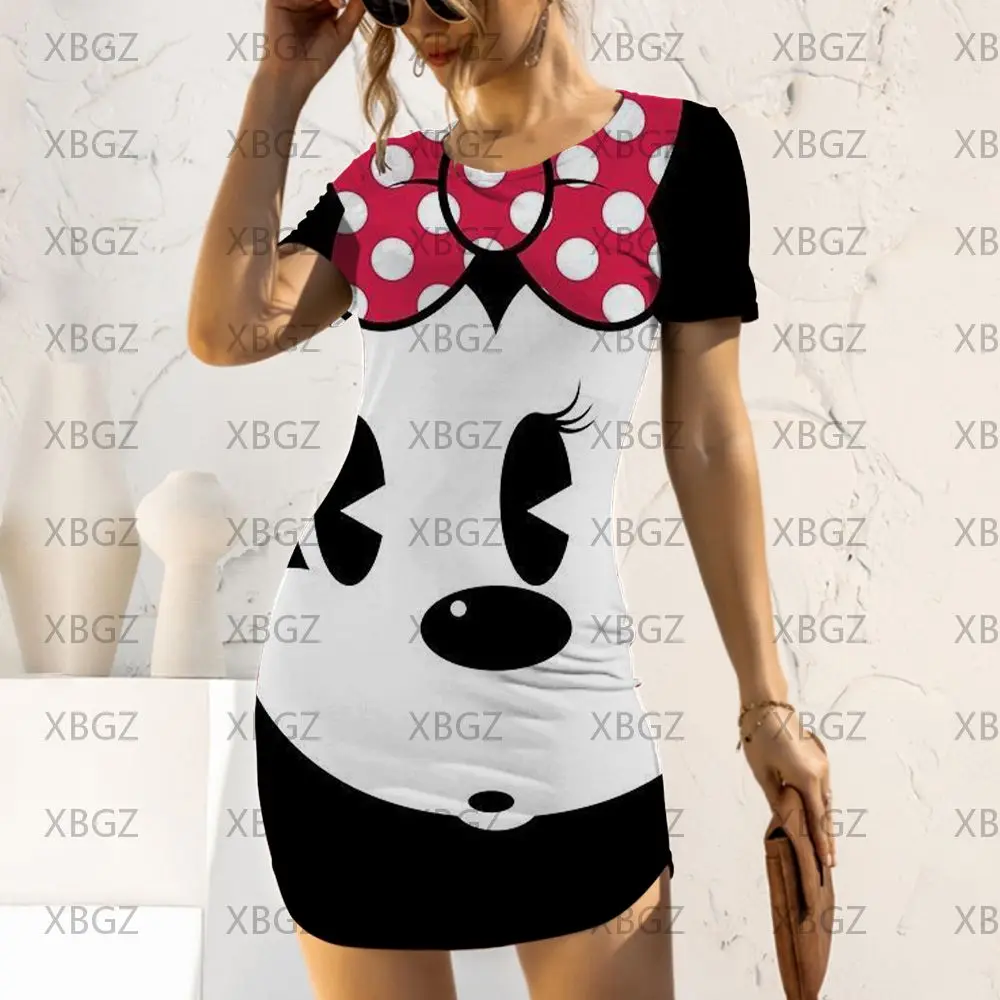 

Sexy Dress Mickey Summer Dresses Woman 2022 Mini Prom Minnie Mouse Elegant Women Fashion Party Disney Evening Y2k Gala Print 3XL