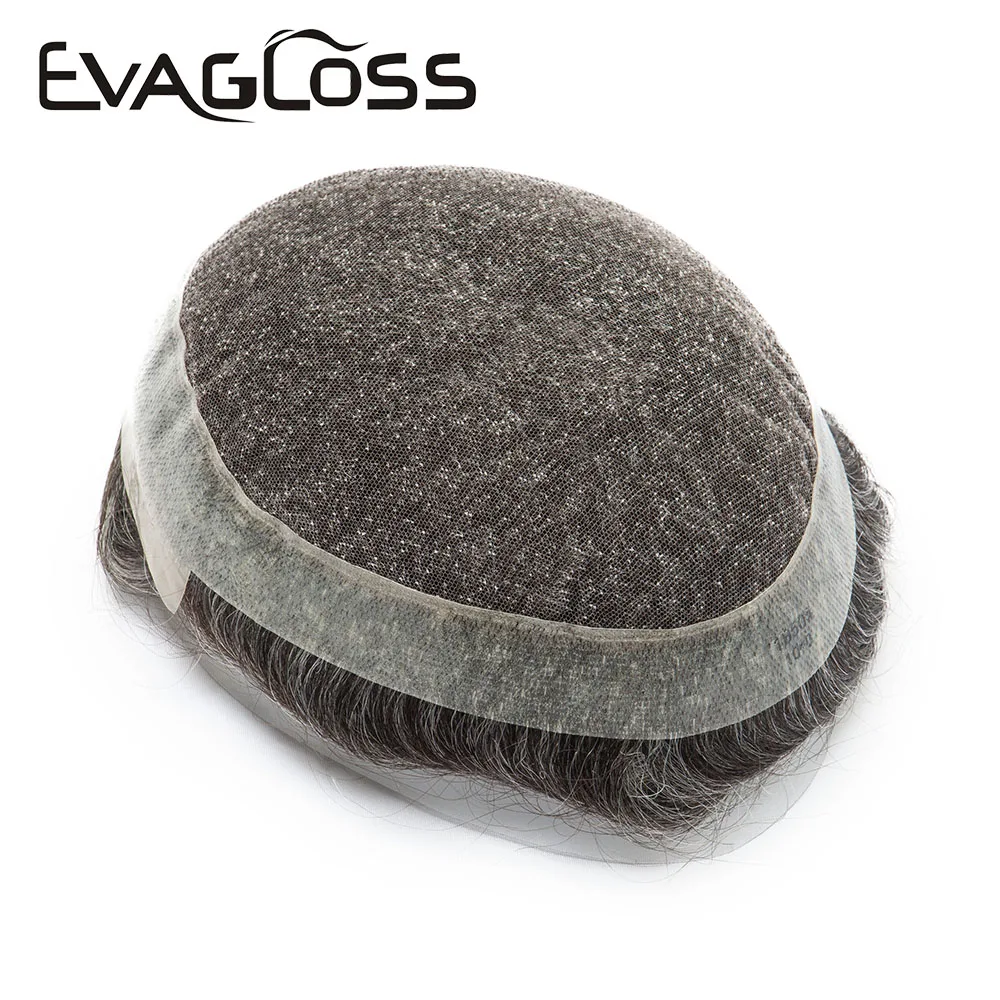 Breathable Lace Men's Capillary Prothesis Durable Australia Style Toupee Men Human Hair Prosthesis Replacement System for Men 4