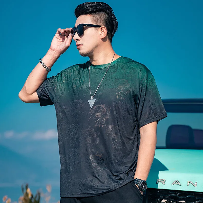 Camisetas de hombre lisas de acuarela, camisetas de secado rápido, camisetas para hombre, camisetas gráficas verdes, moda Harajuku ordinaria, verano, elegante, Y2k, XL