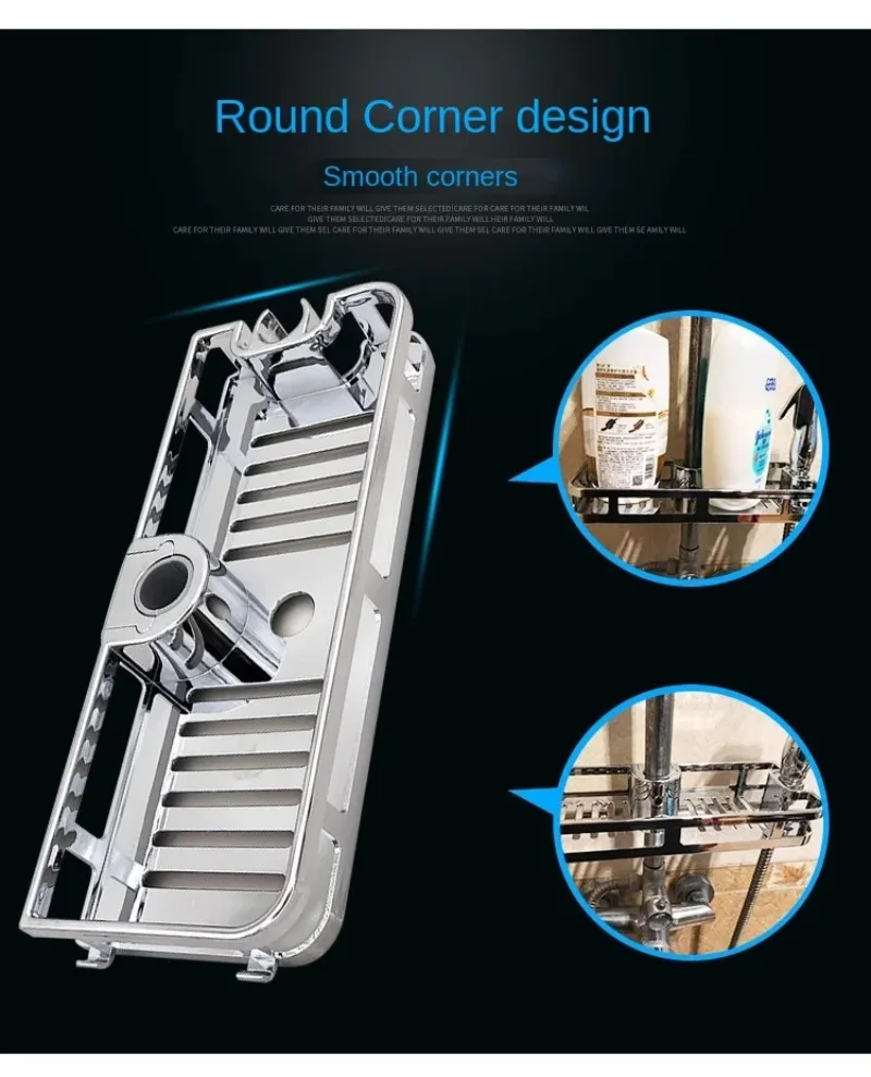 Bathroom Shelf Rack Bathroom Shelf Wall Shelf Organizer Soap Holder Bathroom Storage Rack Storage Rack Wall Shelf Multifunction Home Decor Organizer Bathroom Lifting Rod Removable Stand No Drilling Soap Holder Shower Shelf Storage Rack Tray
