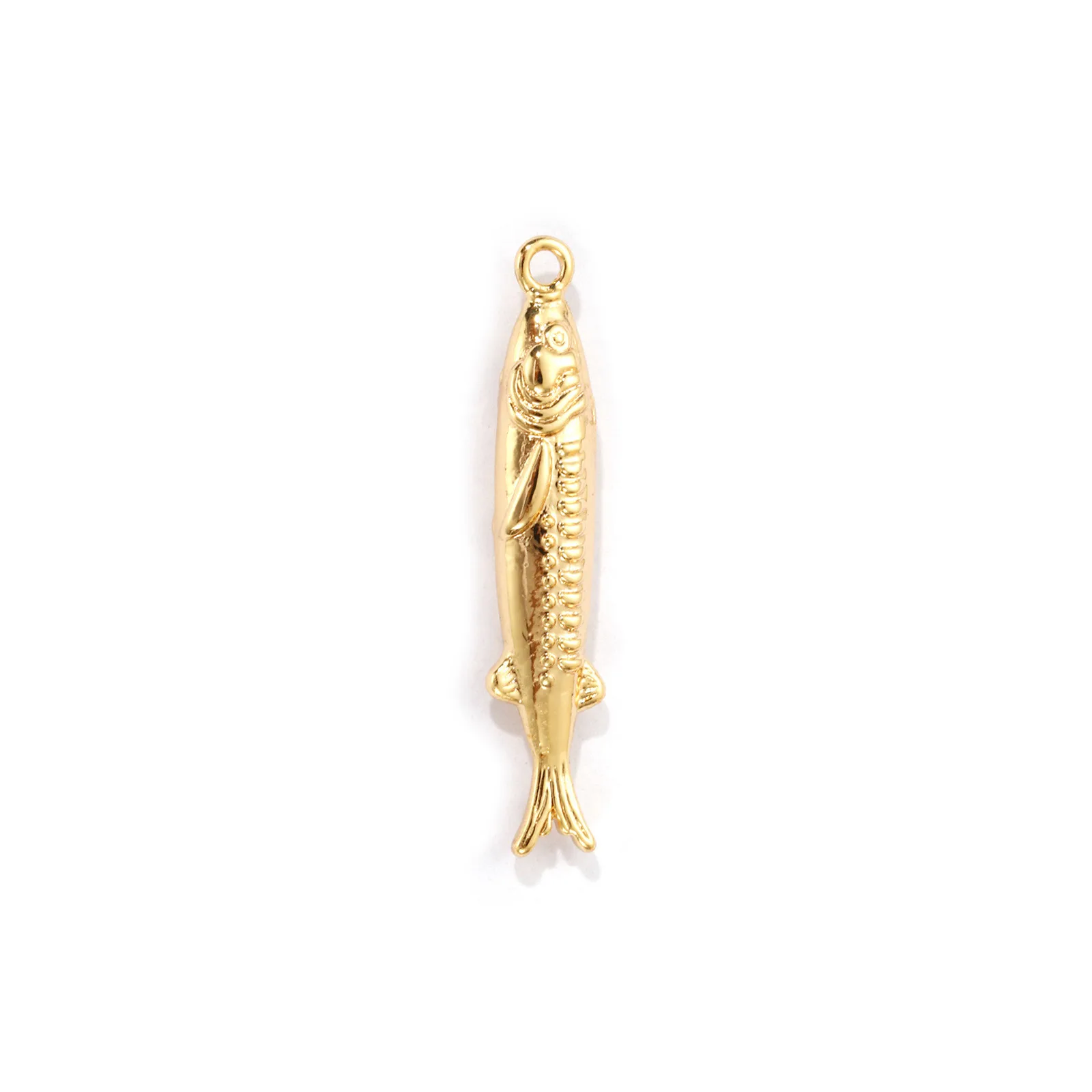 2 Stück Messing Ozean Schmuck Charms 3D Fisch Tier Anhänger für DIY Halskette Armband Schmuckherstellung Zubehör – Detail 11