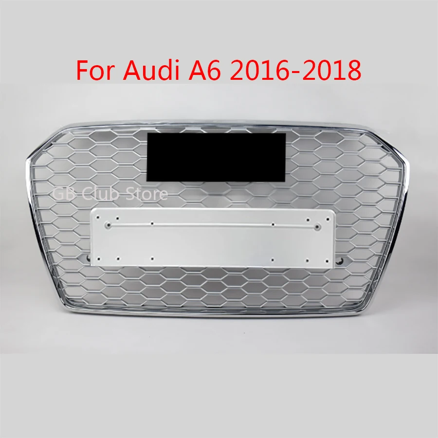 

Car Front Bumper Grill Center Grille For Audi A6/S6 2016 2017 2018 (Refit for RS6 Style) Car-Styling Accessories