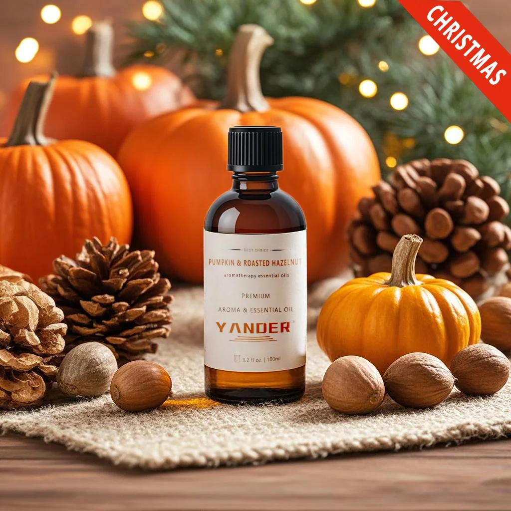 Fragrance Oil Aromatherapy Refill Liquid Aromatherapy Air Diffuser Yander C031 Pumpkin & Roasted Hazelnut Christmas Essential Oil Spicy Gourmand Candle Oil for Scented Candle Making Home Fragranc