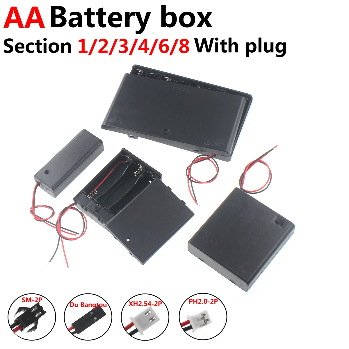 5PCS/2PCS custodia per batteria in plastica fai da te 1 2 3 4 custodie per banca di alimentazione AA contenitore per batteria 1X 2X 3X 4X 6X 8X cavo metallico