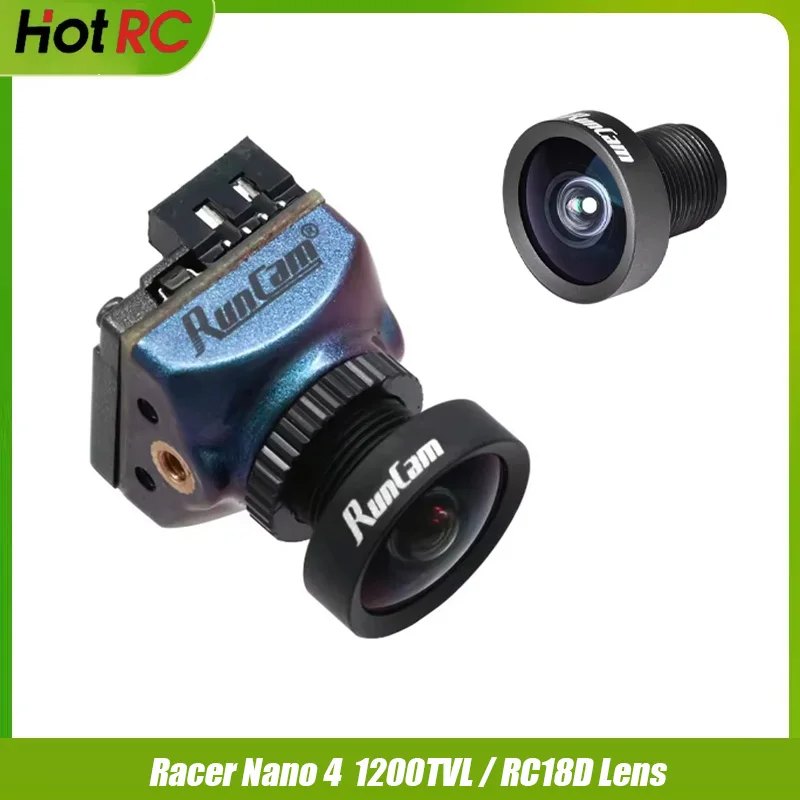 RunCam RC18D Lens / Run Cam Racer Nano 4 FPV Camera 1200TVL Resolution Super WDR Black 4.5g all-weather racing camera for fpv