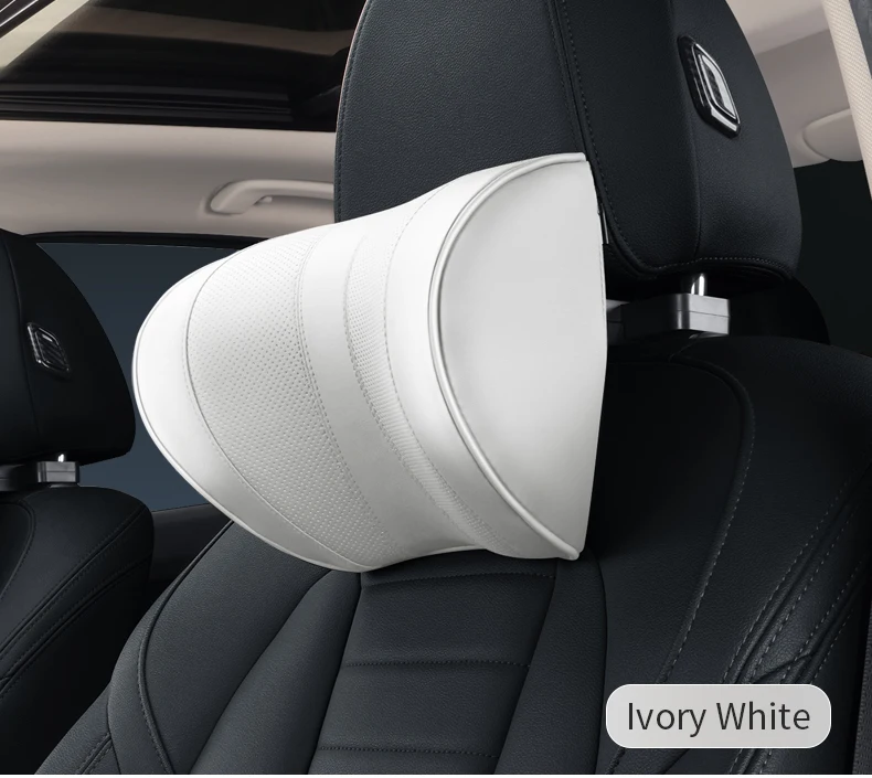 Leather Car Seat Headrest Cushion Multi-Function Memory Foam Car Neck Pillow Adj