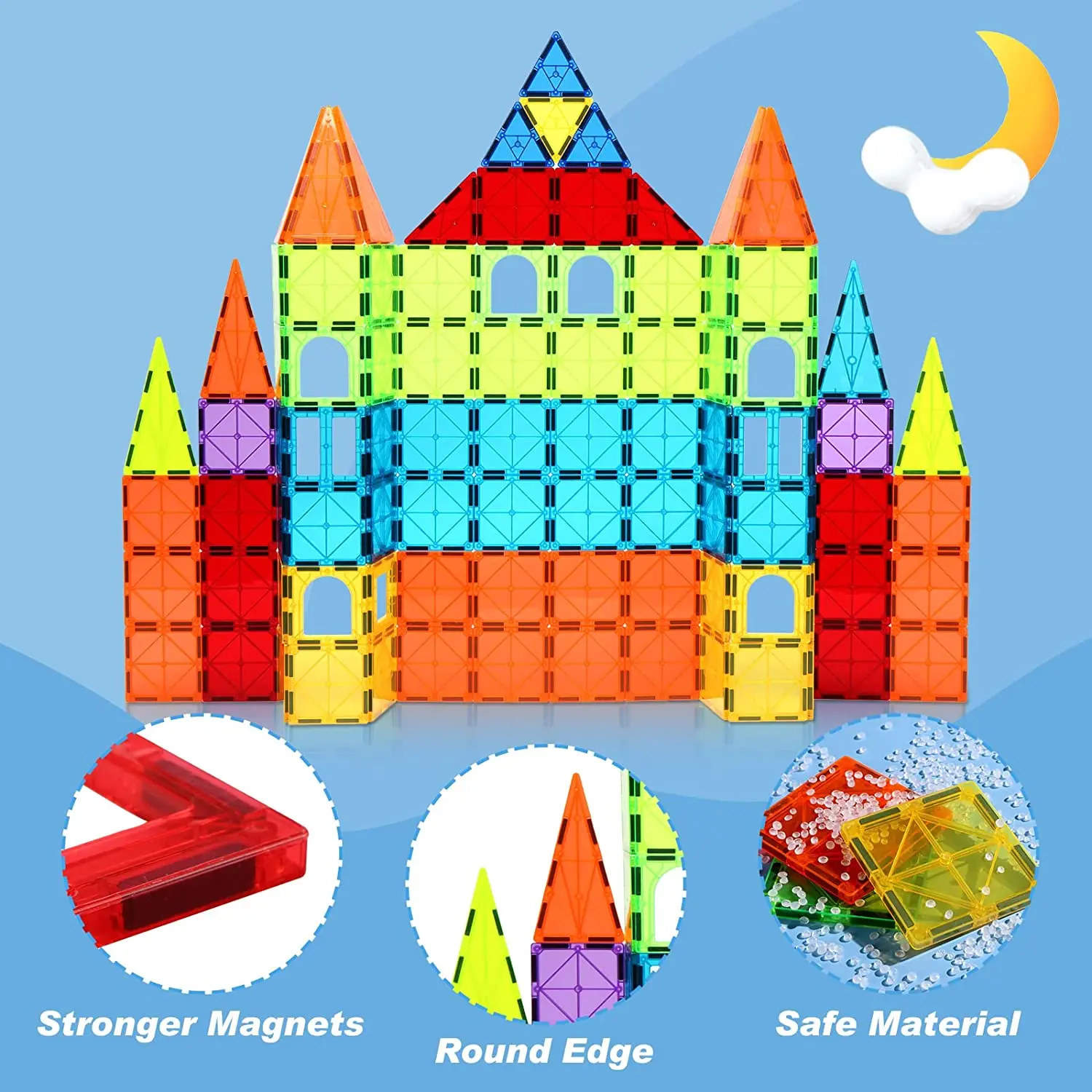 1pc Magnetic Building Blocks Toy DIY Construction Kids Magnetic Block Tiles Montessori Educational Magnet Toys for Children gift
