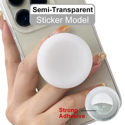 Silicone Round Phone Grip and Stand - Versatile Ring Holder and Popping Accessory (Translucent)