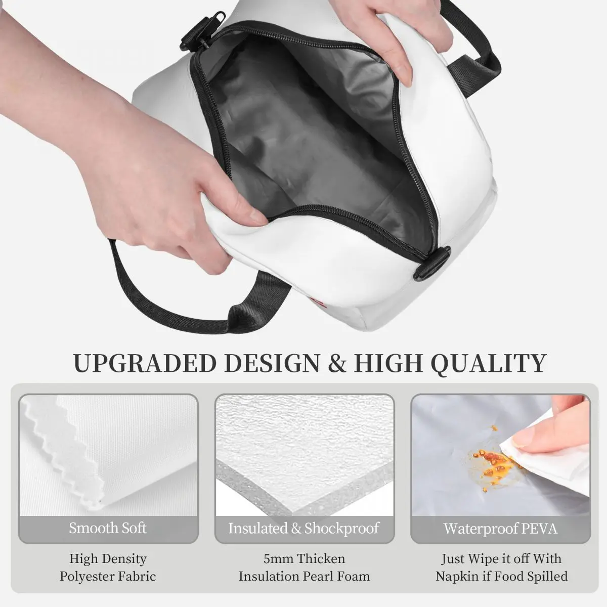 Your Image Large Thermal Insulated Lunch Bags With Adjustable Shoulder Strap Portable Bento Box Cooler Thermal Lunch Box