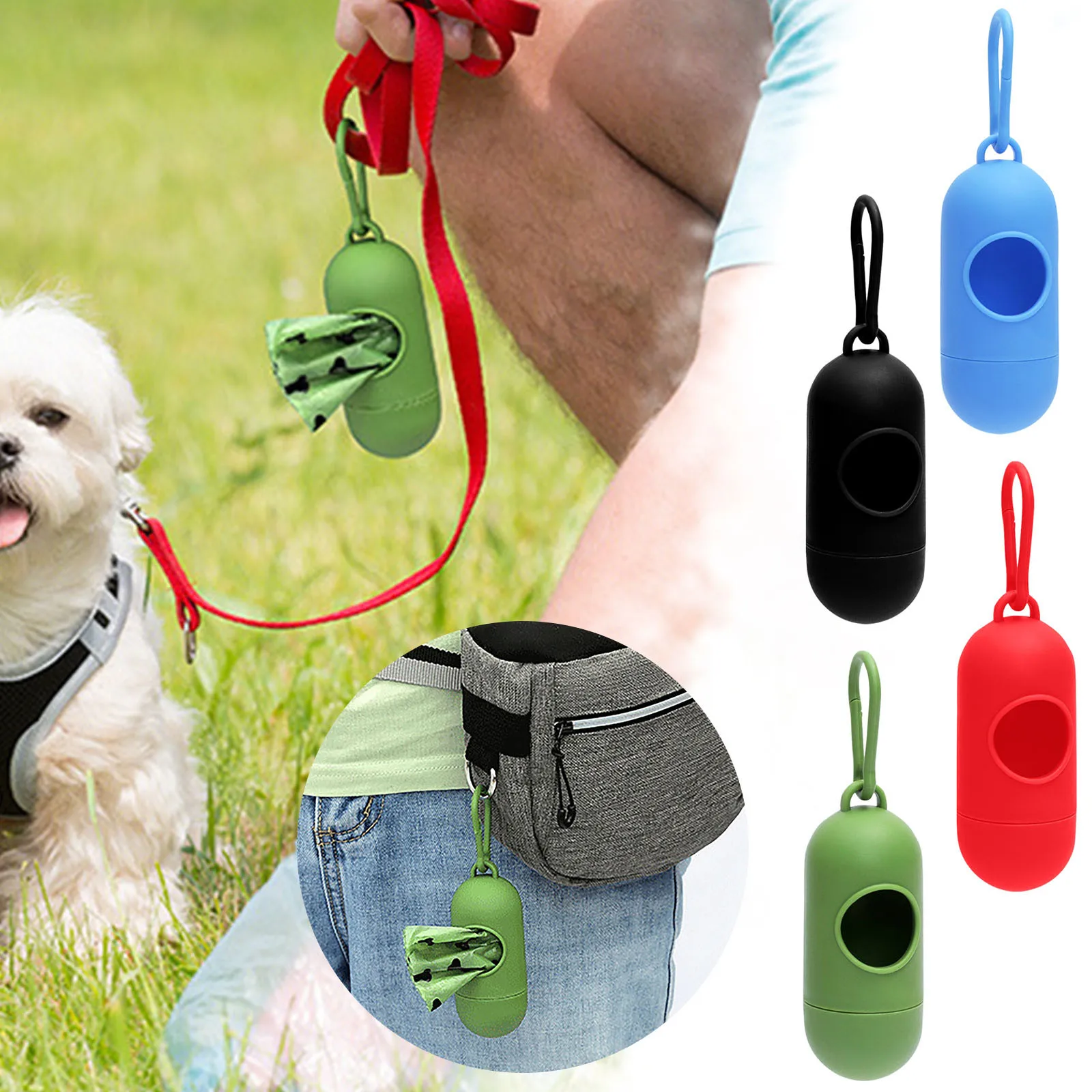 Portable Dog Poop Bags Dispenser Garbage Sack Case Carrier Outdoor
