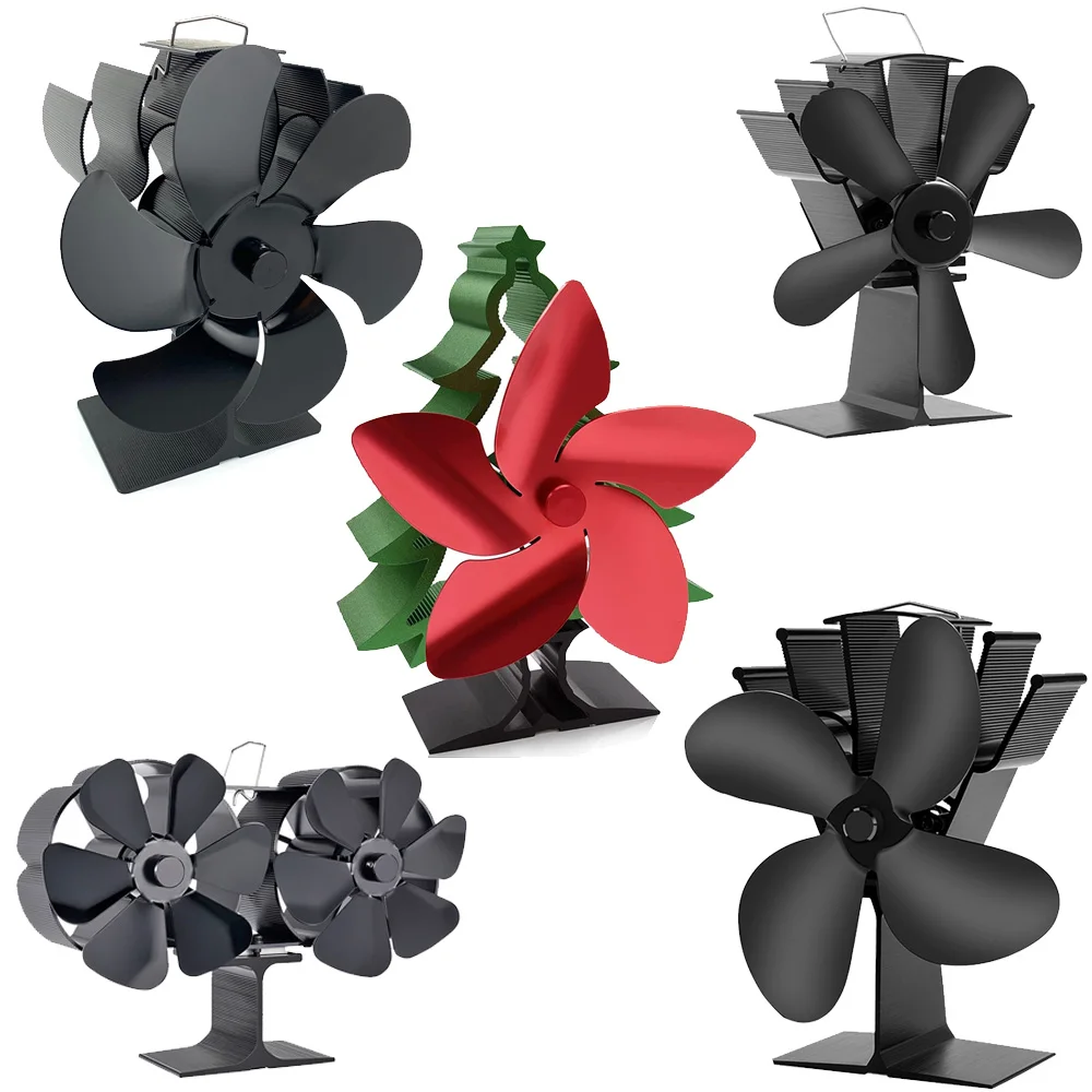 

Fireplace Fan Heat Powered Stove 3 4 5 6 12 Blade Double Heat Fireplace Fan Large Heater Hot Tent Camping Wood Stove Eco-Fan