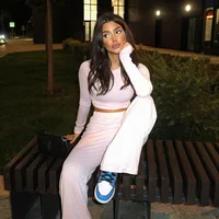 Basic Large Leg Pants Leisure Suit Femmes 2025 Printemps Solide À Manches Longues Top Casual Loose Pantalons 2 Pièce Ensemble Hottie Streetwear 5