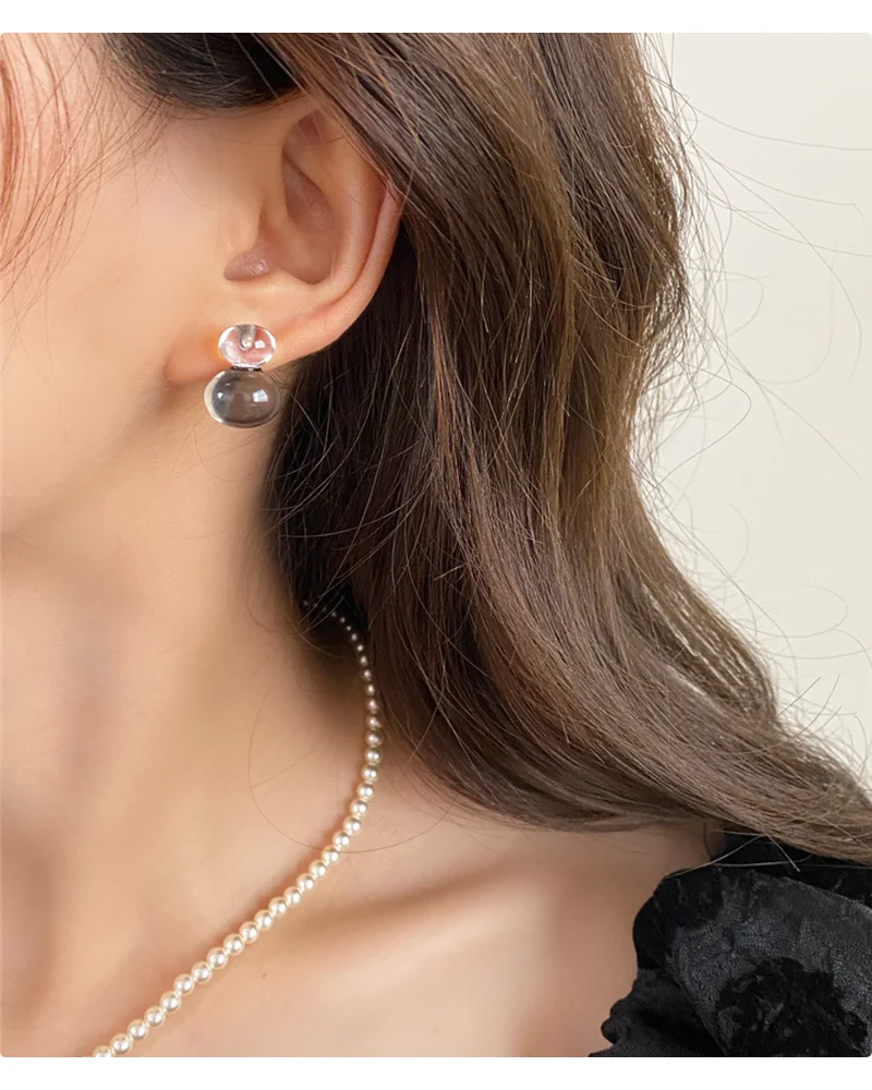 2026 Kontrastfarbene, hochtransparente Harz-Ohrstecker | Koreanischer Niedlicher Stil, hypoallergen | Weihnachtlicher Bohemian-Party-Schmuck – Detail 18