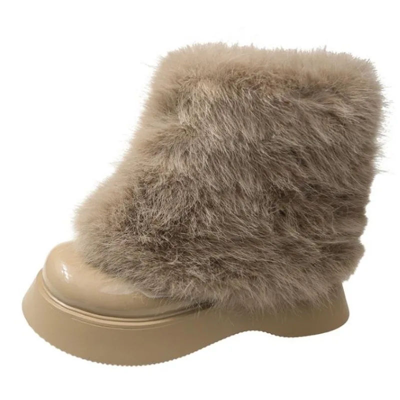 Winter Non-slip Warm Women Snow Boots Ladies Sexy Platform Thick Heel Mid Calf Booties Street Style Cotton Zip Women's Booties