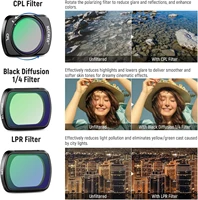 Lens Filter Set for DJI OSMO Pocket 3 4 CPL ND16 ND32 ND64 UV Black Soft Macro NIGHT STAR Lens for DJI Pocket 4/3 Camera 3