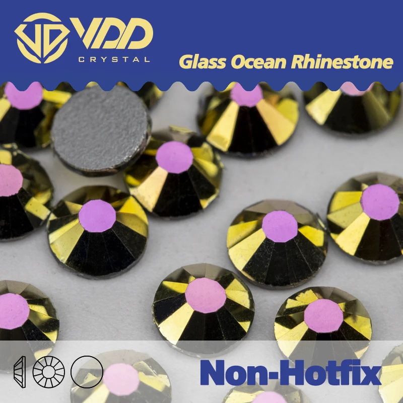 

VDD Metallic Pink Gold SS4-SS30 Strass Glass Crystal Rhinestones Flatback Glue On Glitter Stones Nail Art Accessories DIY стразы