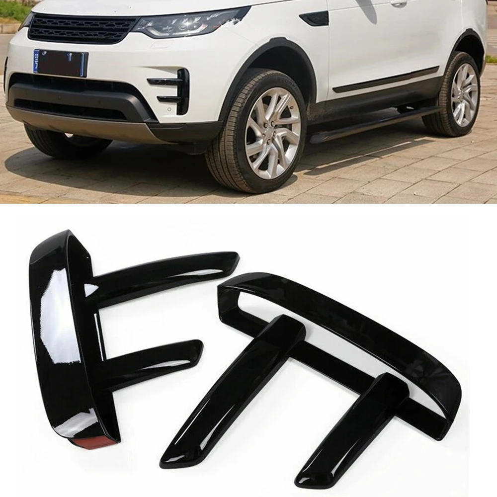

For Land Rover Discovery 5 L462 2017-2021 Front Bumper Side Intake Grille Air Vent Hood Cover Trim Gloss Black Air-Inlet Frame