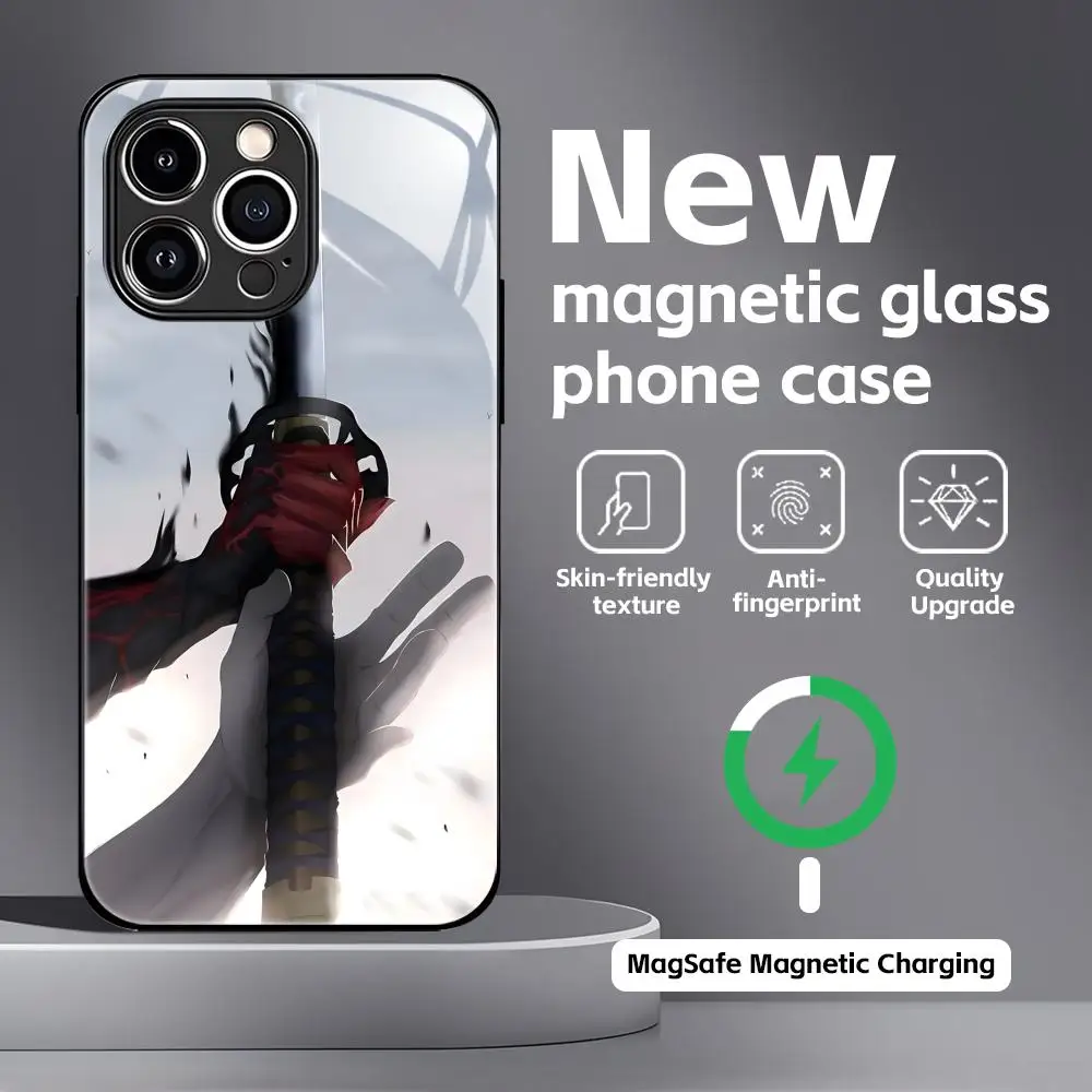 Black Clover Glass Magnetic Phone Case - Anime Design