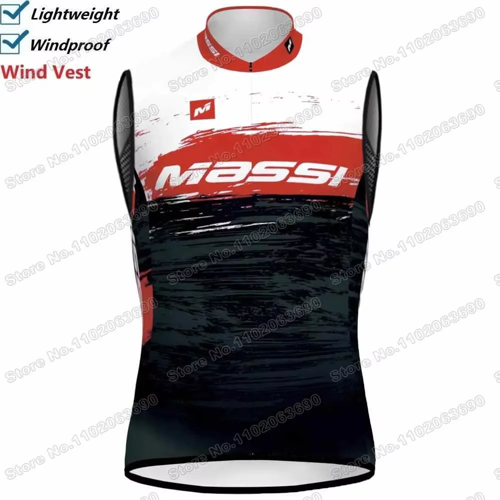 MASSI Team Wind Vest Men Cycling Vest Windproof Road Cycling Jersey Sleeveless Bicycle Windbreaker MTB Sportswear