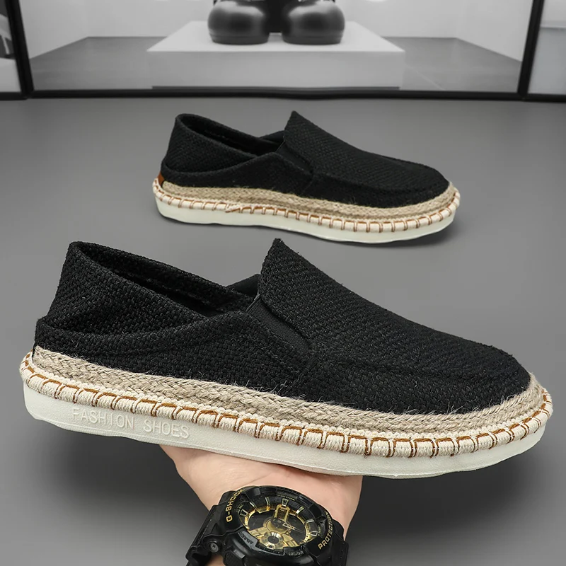 Fashion Breathable Slip-on Cloth Shoes Men Loafers Summer Slippers Lazy Shoes Size 39-44 5