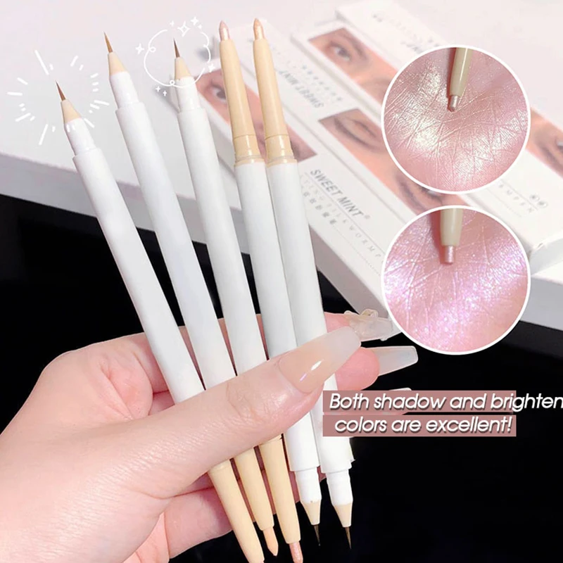 Eyeshadow pen double head lying Silkworm Pen matte pearlescent fine flash brightening shadow pen outline pen under eyelid