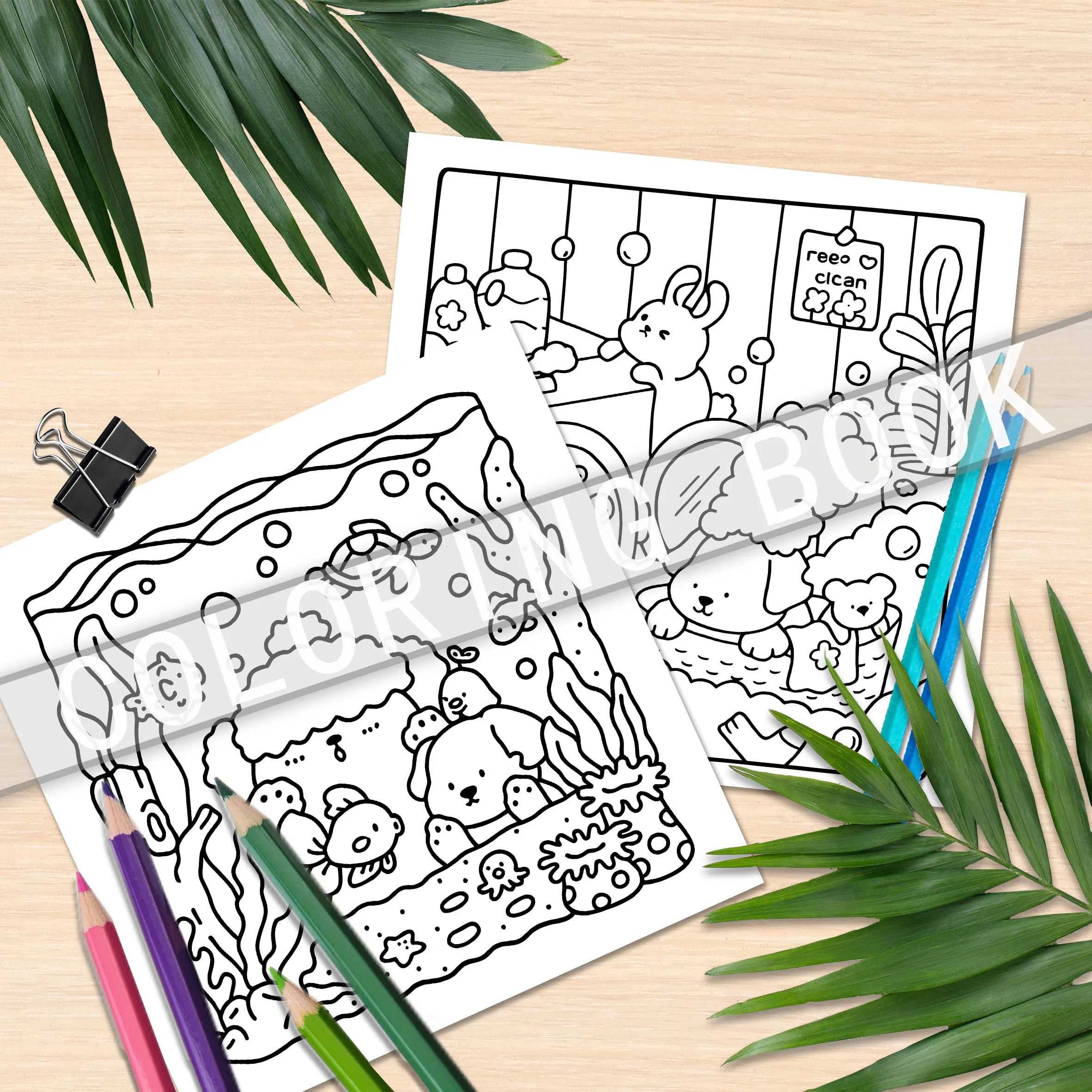 Spring Serenity Coloring Book: Beautiful & Comforting Green-Themed Picture Book with Black and White Pages 5