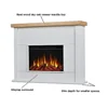 Electric Fireplace Heater Insert with Mantel Realistic Flames Adjustable Heat Living Room Bedroom Home Office Dining Room 49" 3
