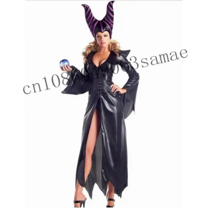 

Женский малефисентный костюм ведьмы, маскарадный костюм на Хэллоуин, темная королева ведьмы, маскарадный костюм для косплея