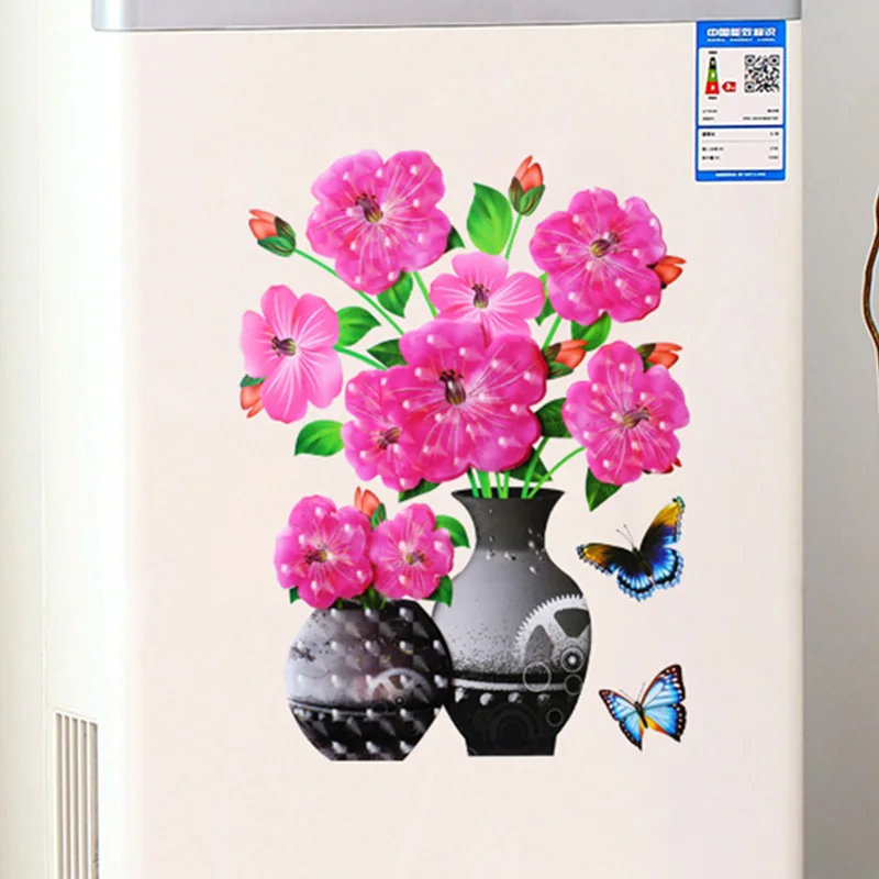 WREESH DIY Plante Vase 3D Stéréo Autocollants Autocollant Mural