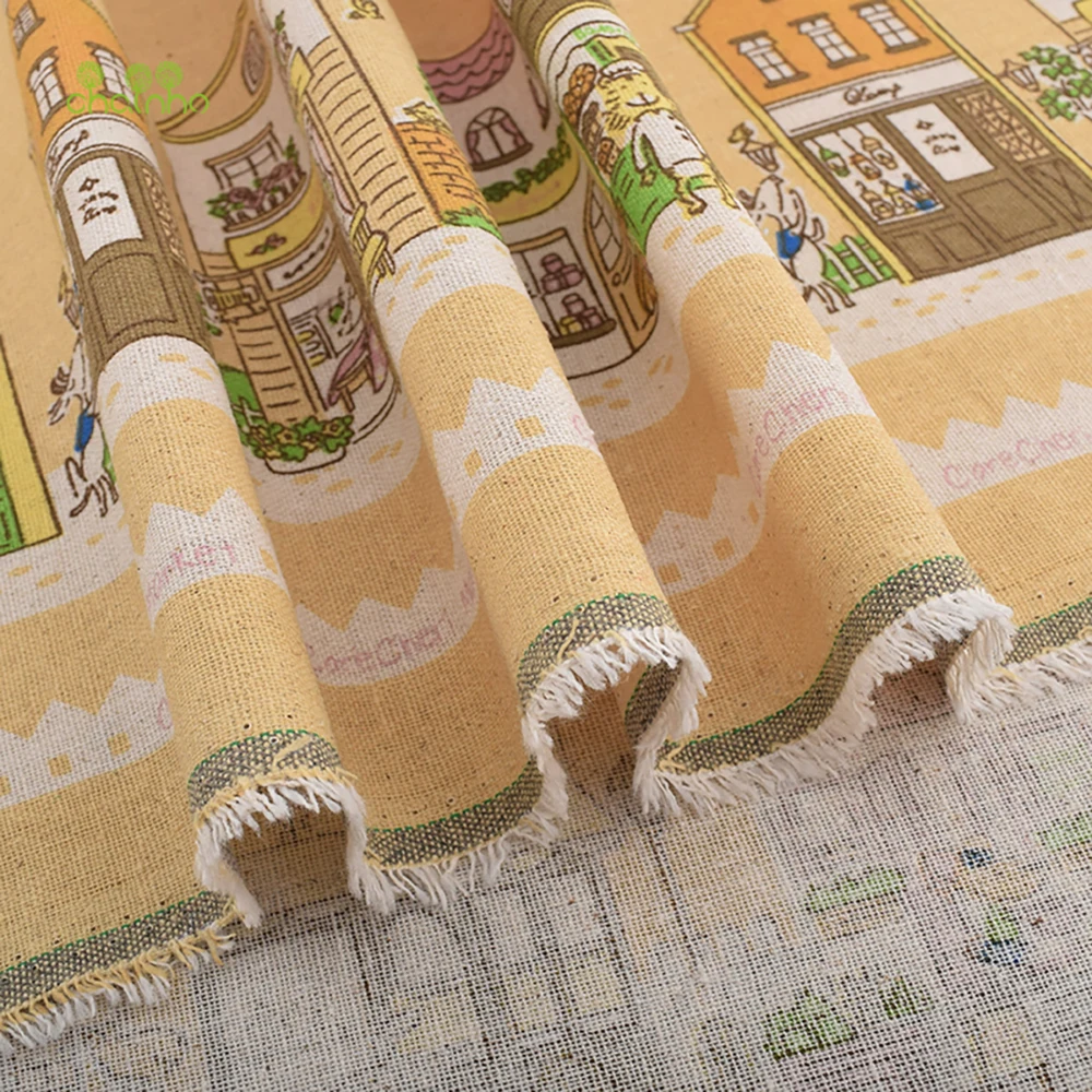 Chainho,Printed Cotton Linen Fabric,DIY Quilting Sewing Material,Cloth For Table,Sofa,Cushion,Bag,Furniture Cover,15CLB3