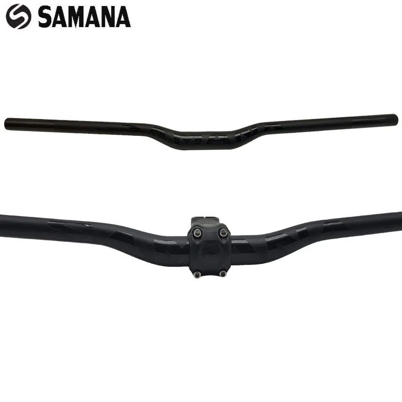 SAMANA Carbon Fiber Handlebar MTB Bicycle Handlebars Stem 31.8mm Bike Bars Parts 580mm-760mm
