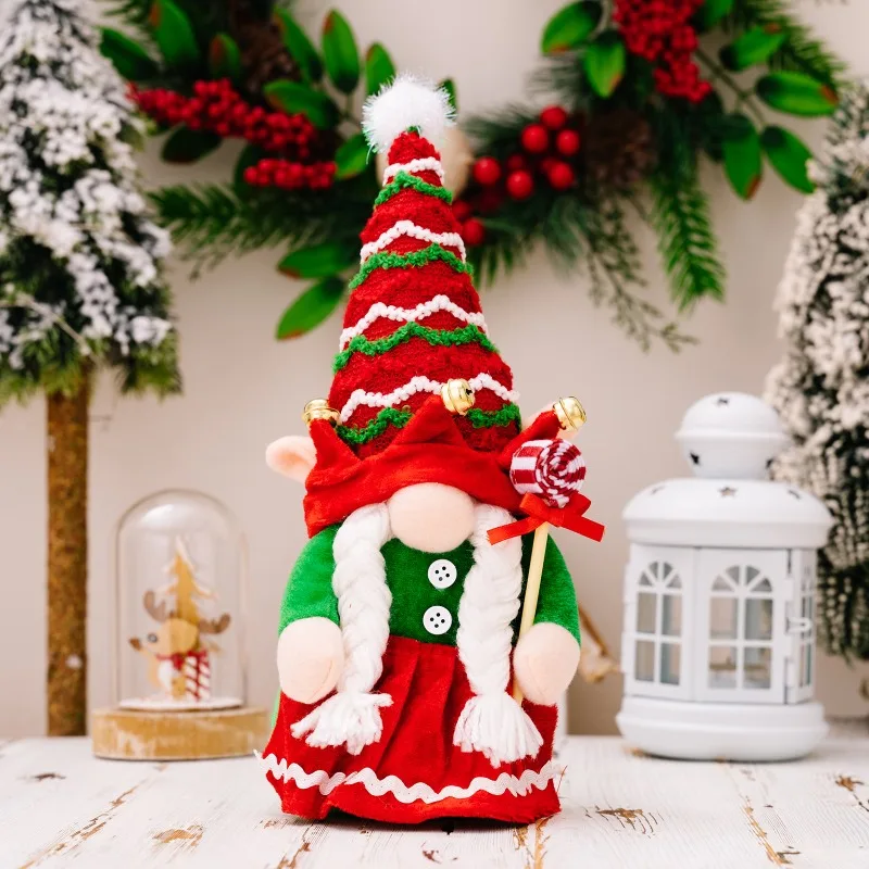 Christmas Faceless Doll With Lights Merry Christmas Decorations Xmas Gnome Doll Ornament For Home New Year Gifts