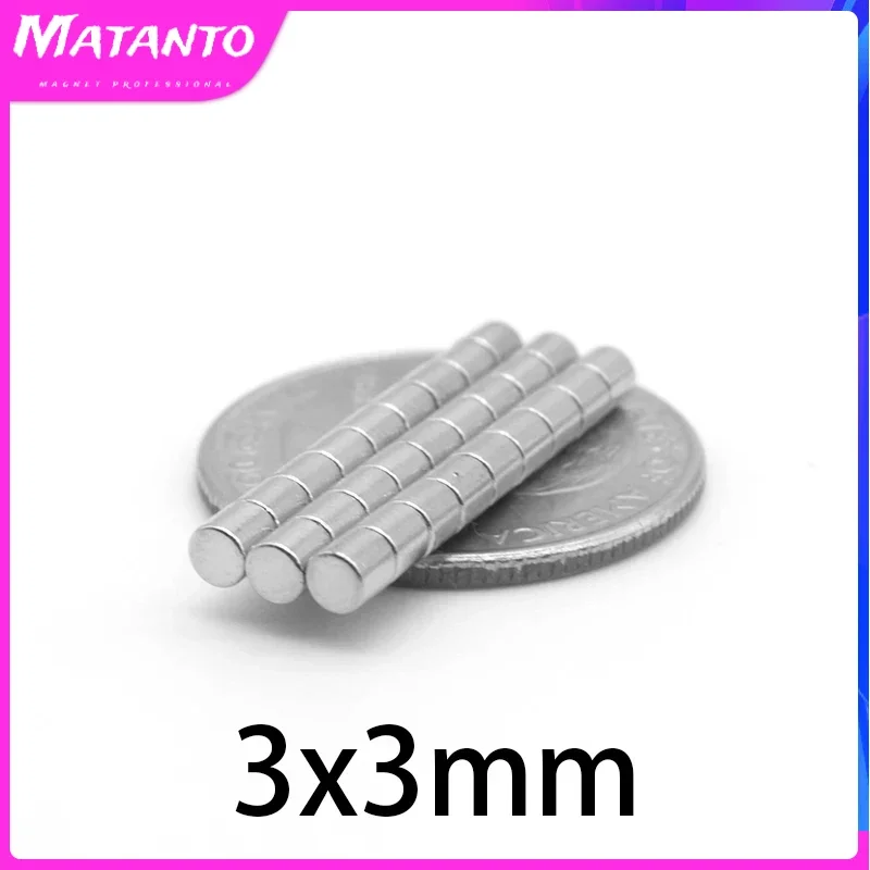 50/100/200/500/1000/2000PCS 3×3 Mini Small Disc Search Magnet Magnets 3x3mm Round Neodymium Permanent Strong Magnets 3*3 mm