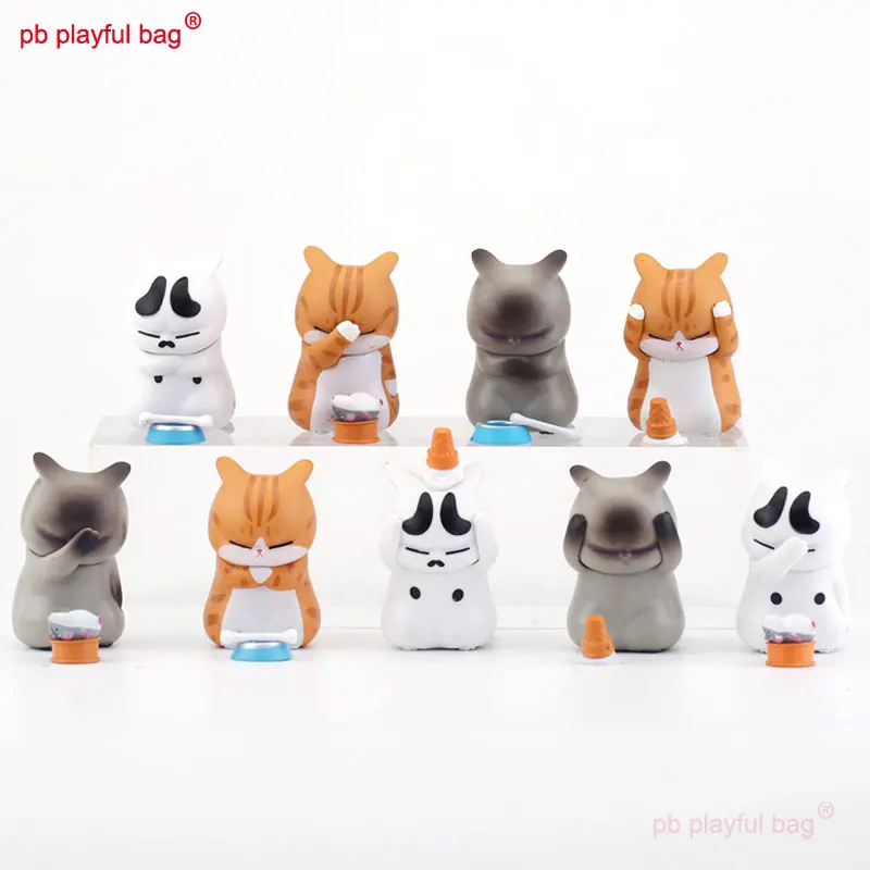 

PB игривая сумка, веселая кошка, милая забавная подавленная кошка, игрушки, Аниме фигурки, модель, подарок для девочки, подруги, детей HG216