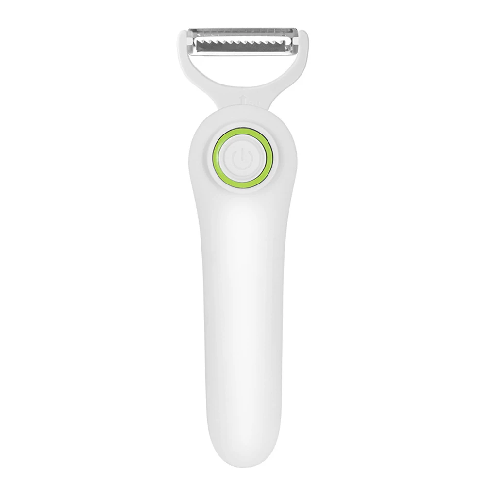 Mini Electric Peeler with 3 Cutter Heads Vegetable Cutter Peeler USB Rechargeable Safety Lightweight for Sweet Potatoes Tomatoes 3