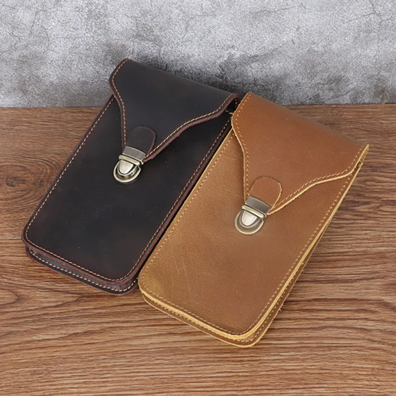 Men's Genuine Leather Waist Bag - Stylish Belt Pouch