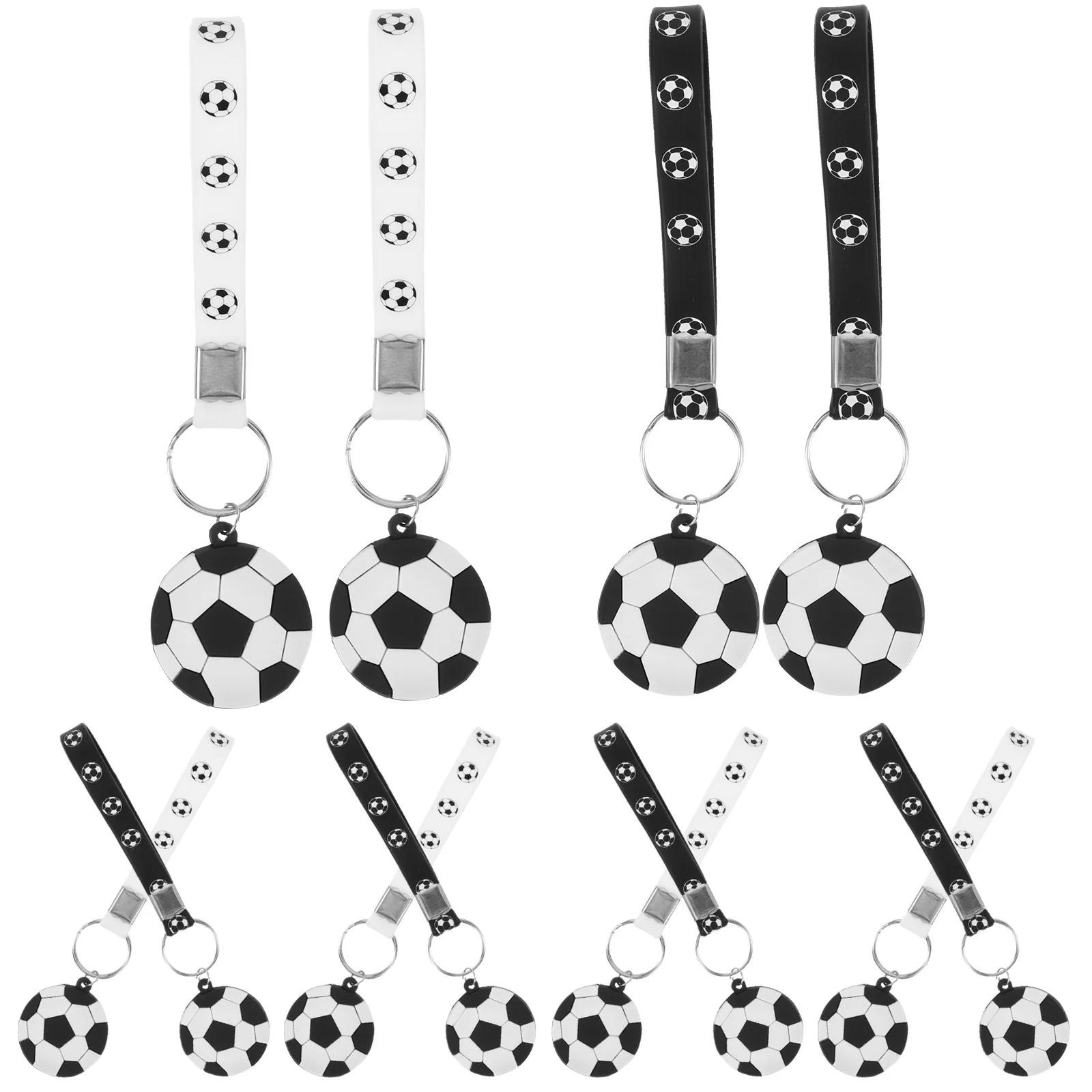 12pcs Football Keychains Sports Ball Pendants Soccer Keychain Bag Supply Hanging Key Chain Team Sports Souvenirs