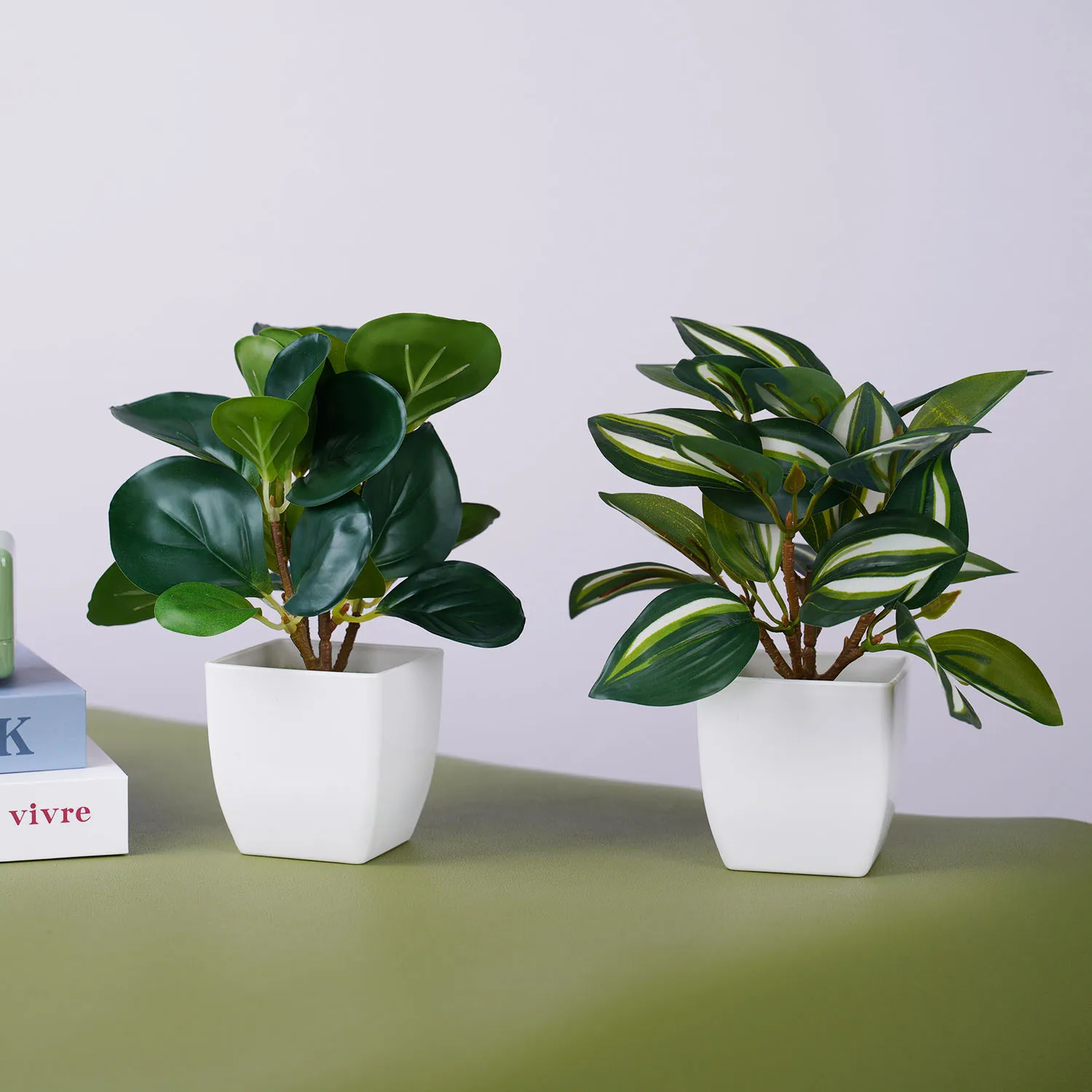 Bonsai Artificiale Finto In Vaso Gemini_mall – Pianta Ornamentale In Plastica, Verde Arancione, Decorazione Casa Ufficio, 15x25 Cm, Sempre Verde Senza Manutenzione - 2