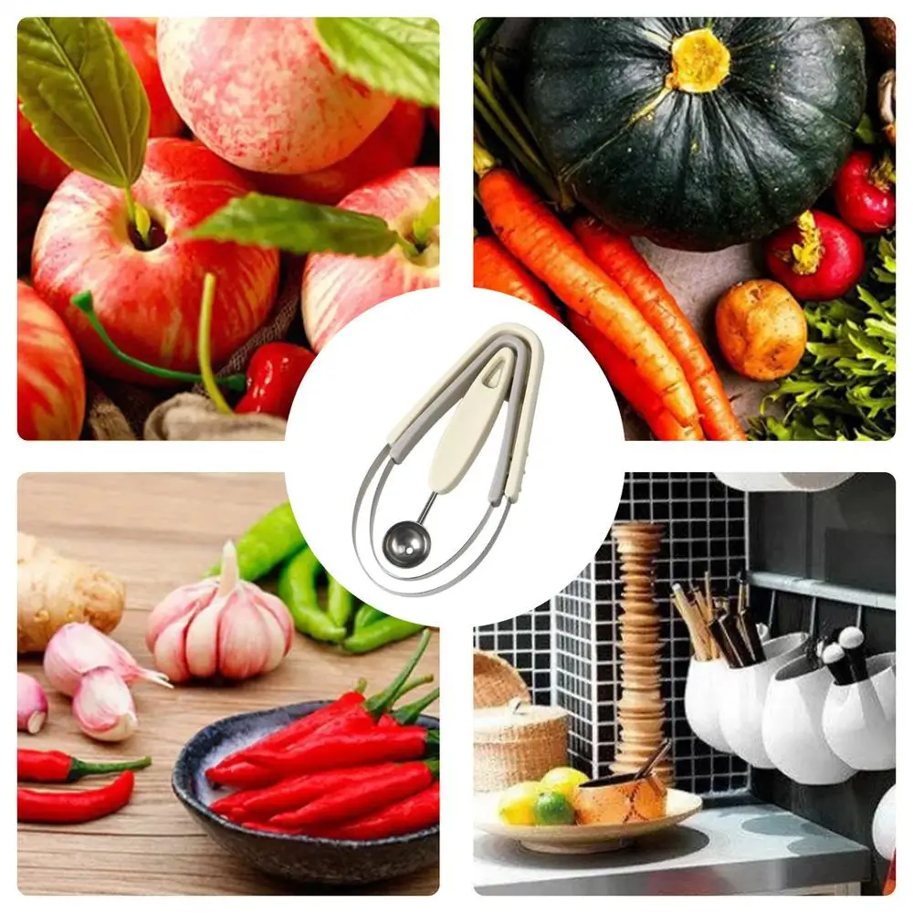 Description Picture 5 of itemWatermelon Baller Scoop Set Baller Melons Scooper Fruit Carving Tools Multifunctional Slicer Portable Fruit Ball Digger For