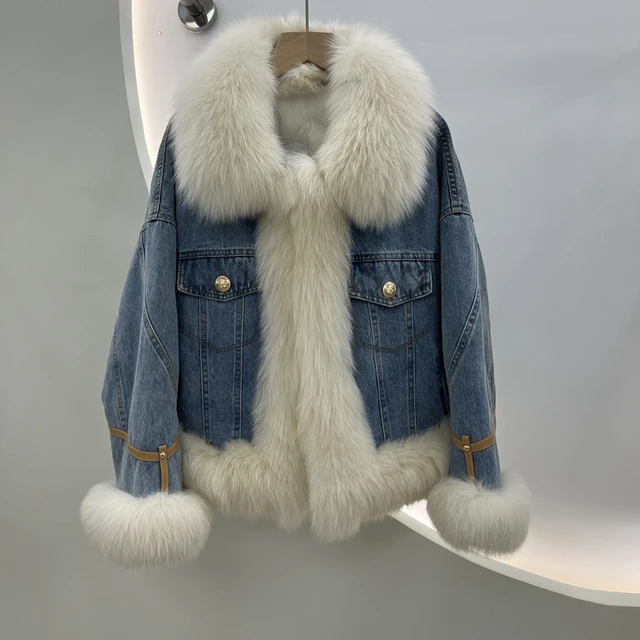 Mens Ex-Wrangler Fleece Lined Denim Jacket Warm Coat Trucker Sherpa Fur  Collar | eBay