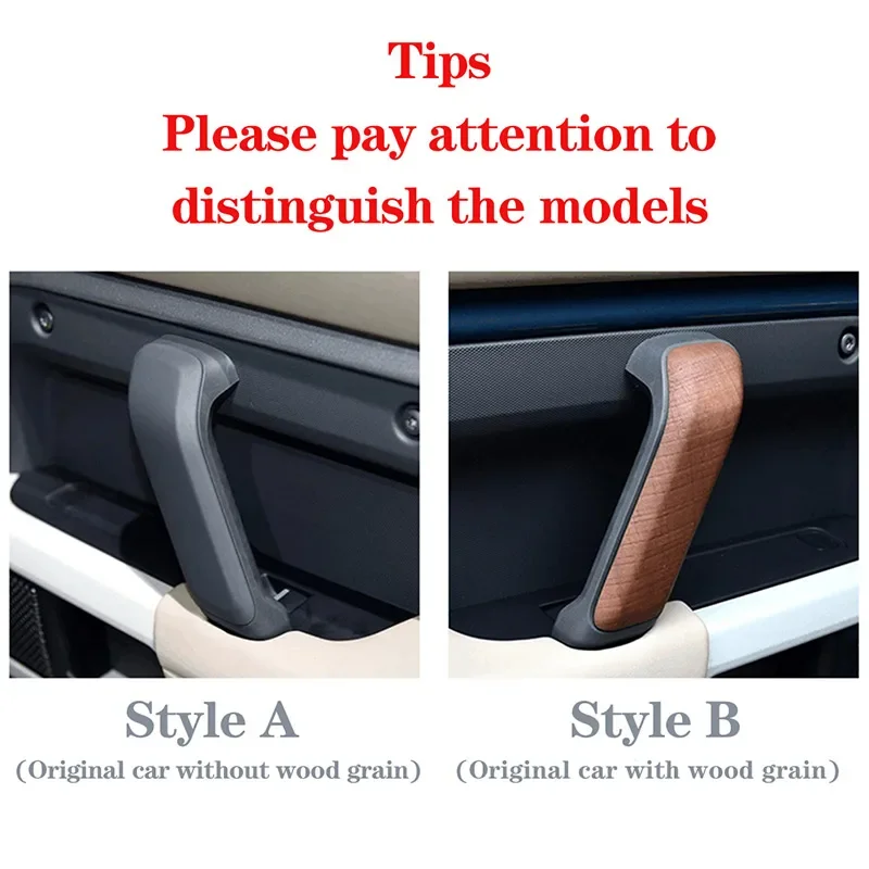 

For Land Rover Defender 110 2020-22 ABS Carbon fiber Car Door Inner Door Handle Decorative Cover Sticker Accessories (LHD & RHD)