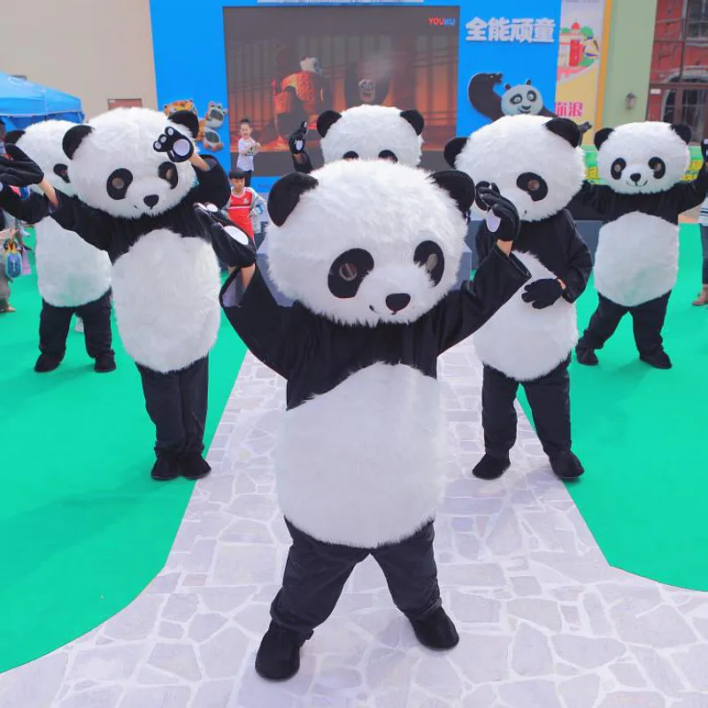 Mascot Costume Panda Cartoon Christmas