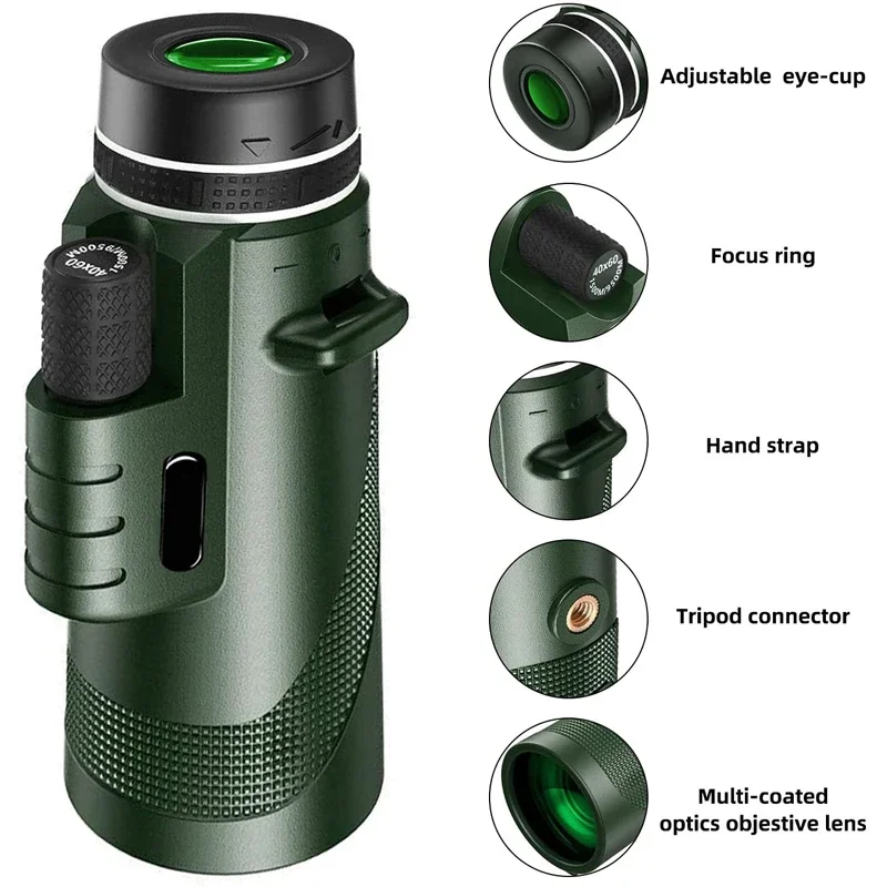 Portable Zoom HD 5000M Telescope Folding Long Distance Mini Powerful Telescope for Hunting Sports Outdoor Camping Travel 3