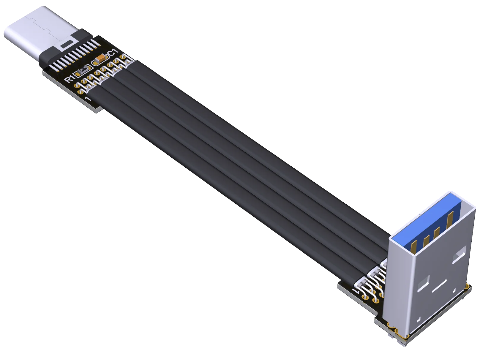 Новинка 3A защитный USB 3.1 Type-A к Type-C Штекерный провод Rx-Tx ленточный кабель передачи