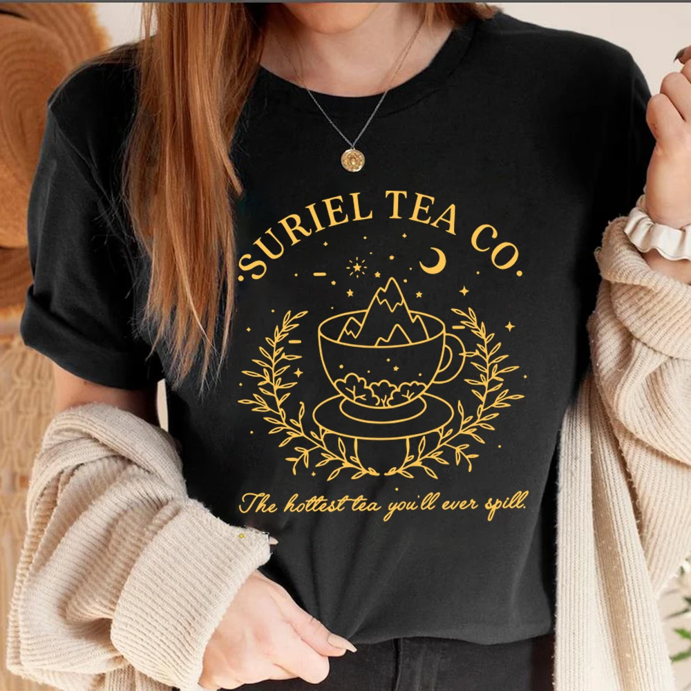Suriel Tea Co-Camiseta Vintage de Velaris, camisa de corte de espinas y rosas, top de corte nocturno, SMJ