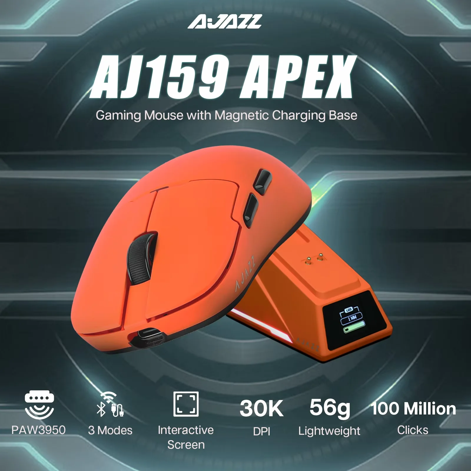 AJAZZ AJ159 APEX Gaming Mouse Tri-Mode Bluetooth/2.4Ghz